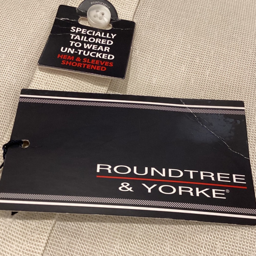 Rountree & York NWT Short Sleeve, Button Up, Collar Shirt, Men's XL, 100% Cotton - Picture 5 of 6